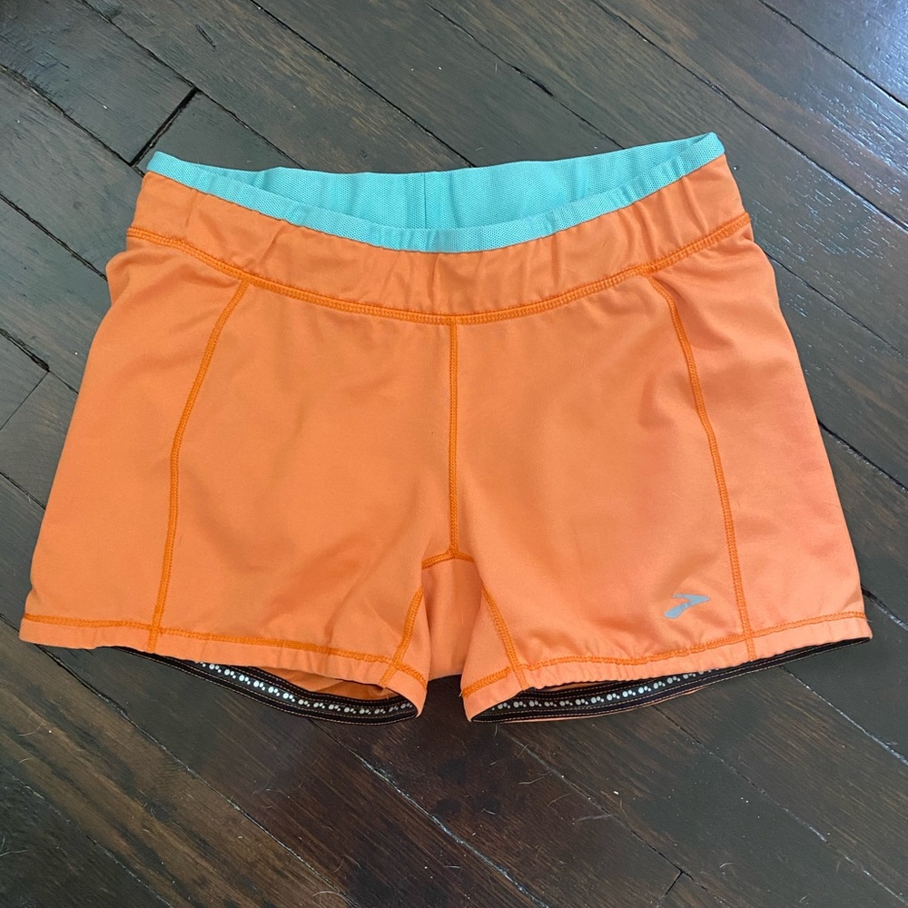 Orange Brooks running shorts! Super cute!